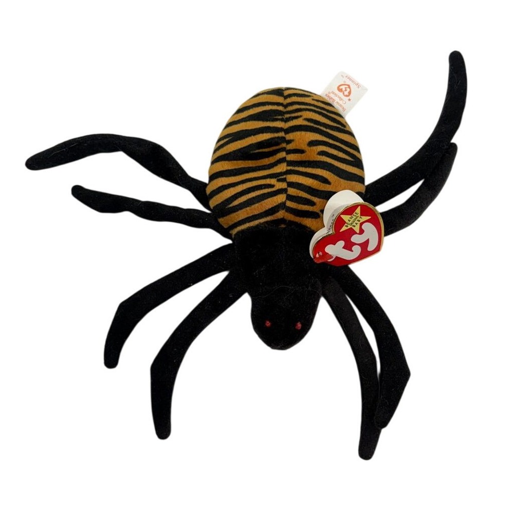 Ty Beanie Baby Spinner the‎ Spider 1996 Vintage Plush Halloween Toy Red Eyes Tag